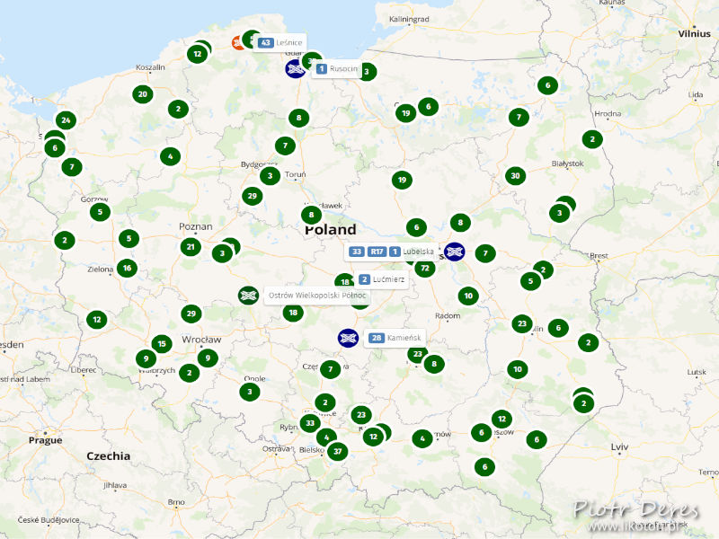 Główne węzły drogowe w Polsce